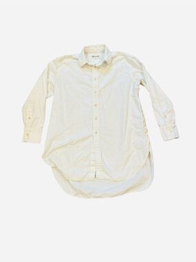 Madewell White Button-Down Tunic Shirt